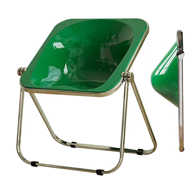 AJ Factory Wholesale Outdoor Garden Hotel Restaurant Cafe Transparent Plastic Acrylic Folding Dining Chair