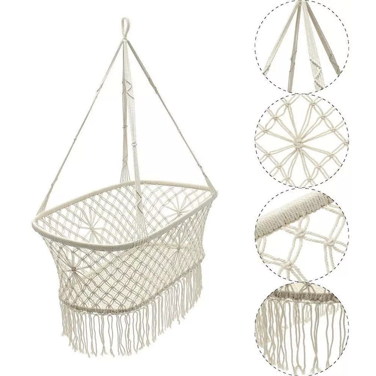 AJ Factory Wholesale Outdoor Indoor Portable Garden Hanging Cotton Rope infant Baby swing Bed