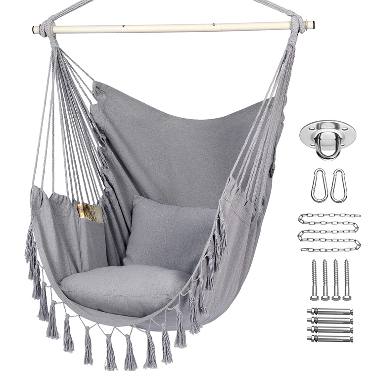 Factory Wholesale Outdoor Indoor Patio Folding Cotton Rope Hanging Swing Hammock Chair For Adults