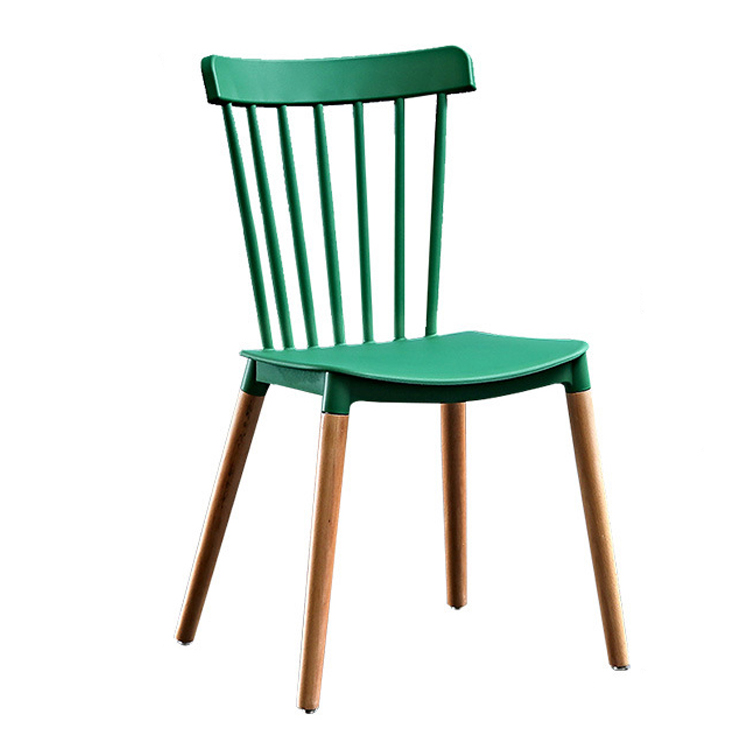 AJ Wholesale Outdoor Event Restaurant Cafe Plastic Windsor Dining Chair with Beech Wood Legs