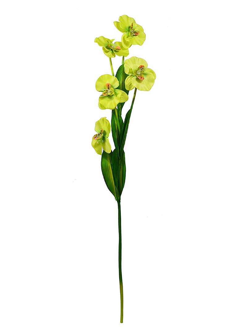 Faux spring summer orchid flowers one branch has five heads for kitchen and office decoration