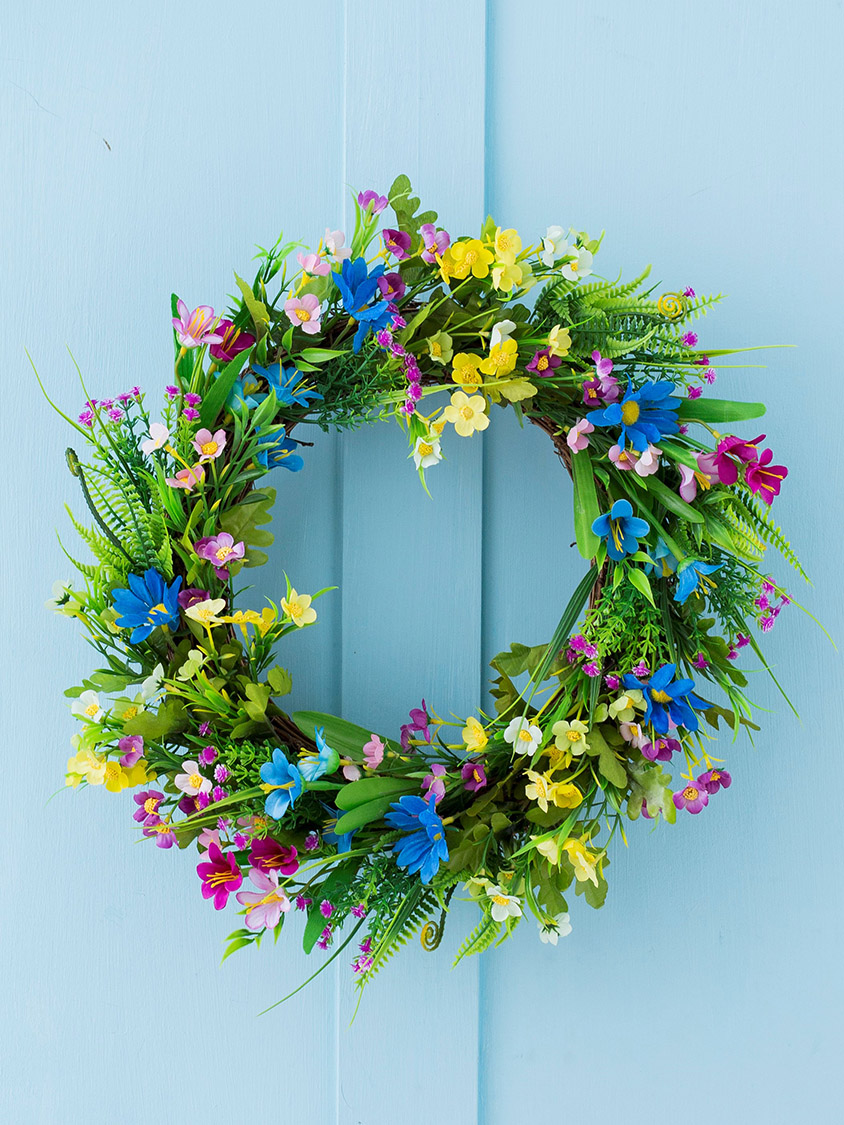  Artificial Wreath Floral Wreath Spring and Summer Wreath for Front Door Window Home Decor and Festival Celebration