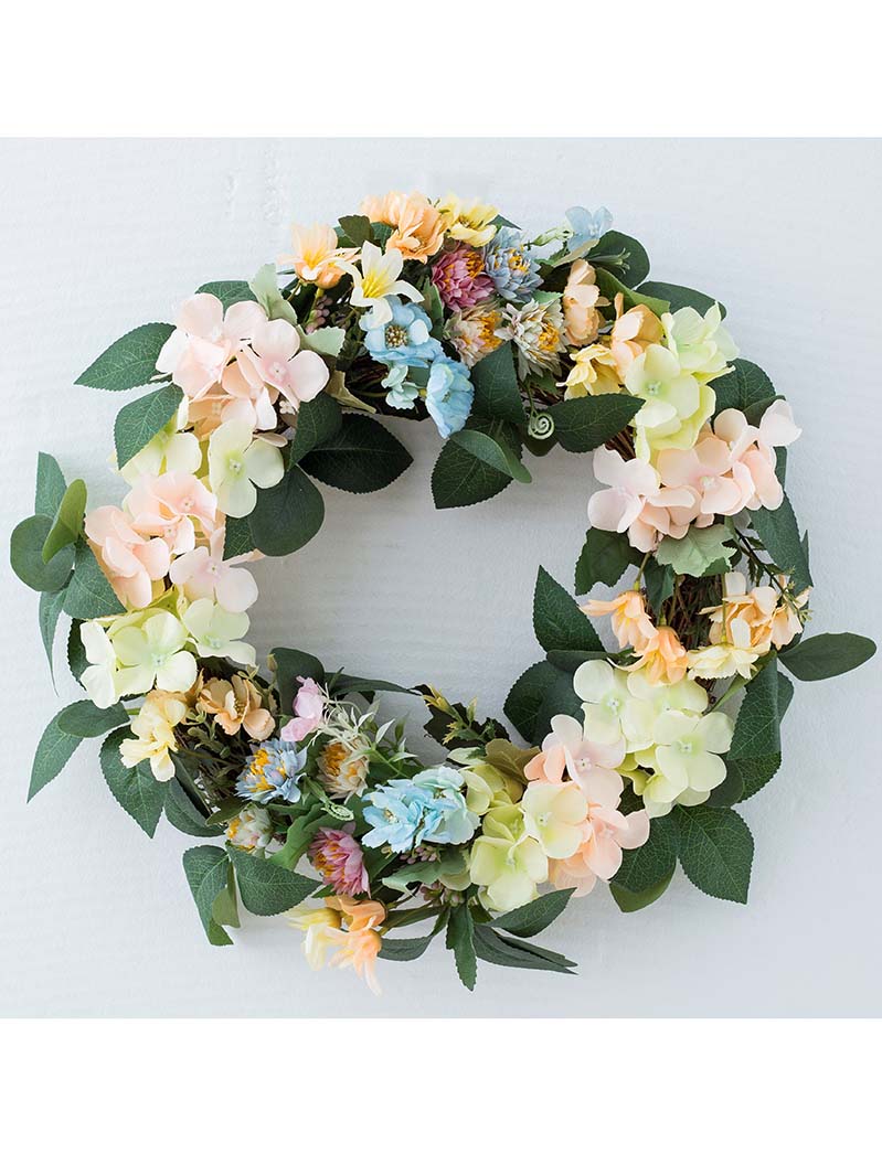 Summer Wreaths for Front Door, Colorful hydrangea Spring Door Wreath Summer Wreath, Spring Wreaths for Front Door Outside,  Handmade Spring & Summer Decorations for Home, Artificial Wreaths