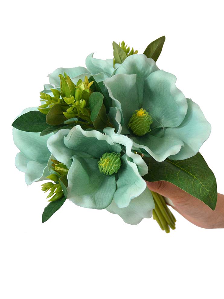 Artificial four heeads Magnolia bouquet flowers for home party and wedding decoration-Magnolia bundle LU3017030