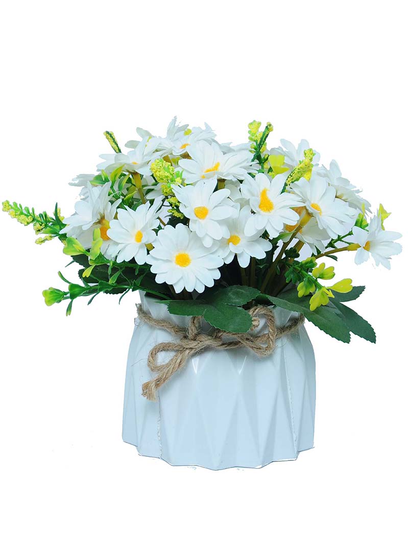 Artificial Daisy Flowers in Pots Artificial Gerber Daisies Potted Plants Arrangement for Indoor Office Tabletop Decor Wedding Centerpiece Decoration-YA0625048