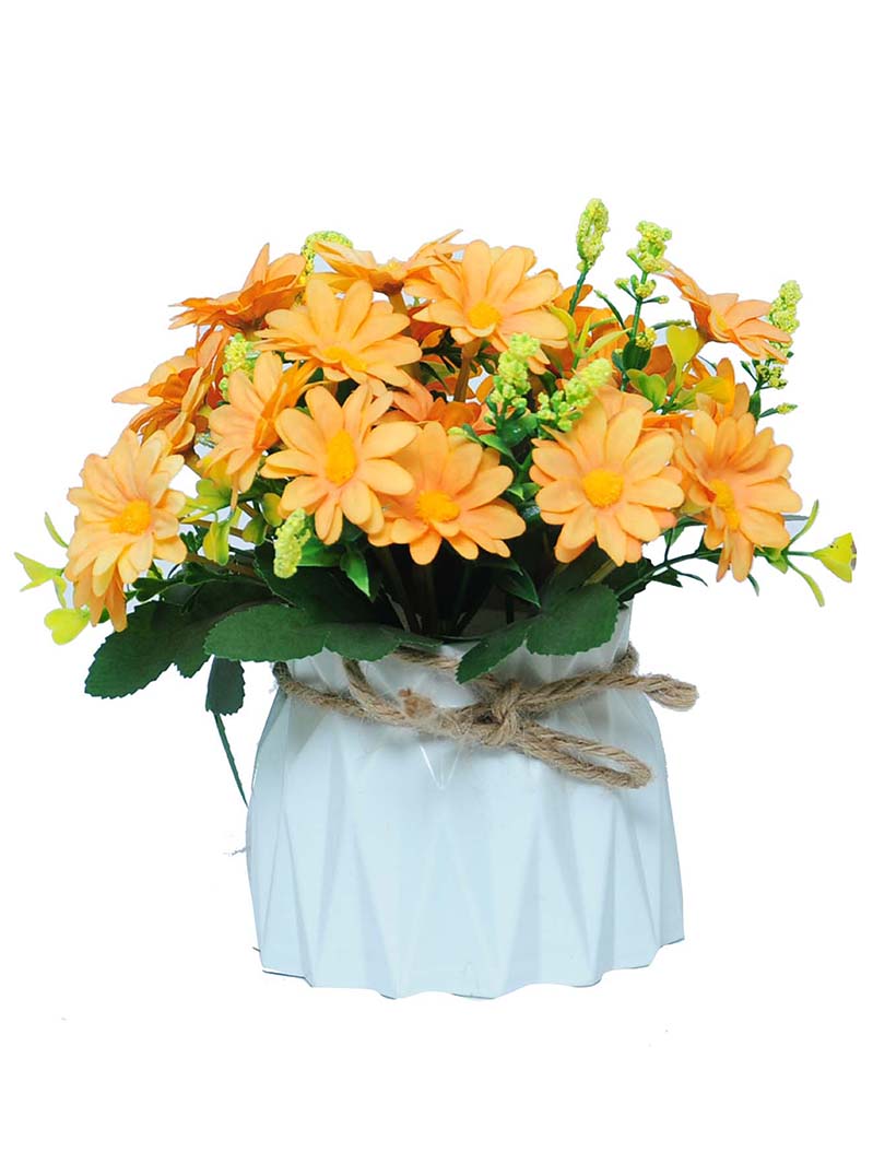 Artificial Daisy Flowers in Pots Artificial Gerber Daisies Potted Plants Arrangement for Indoor Office Tabletop Decor Wedding Centerpiece Decoration-YA0625048