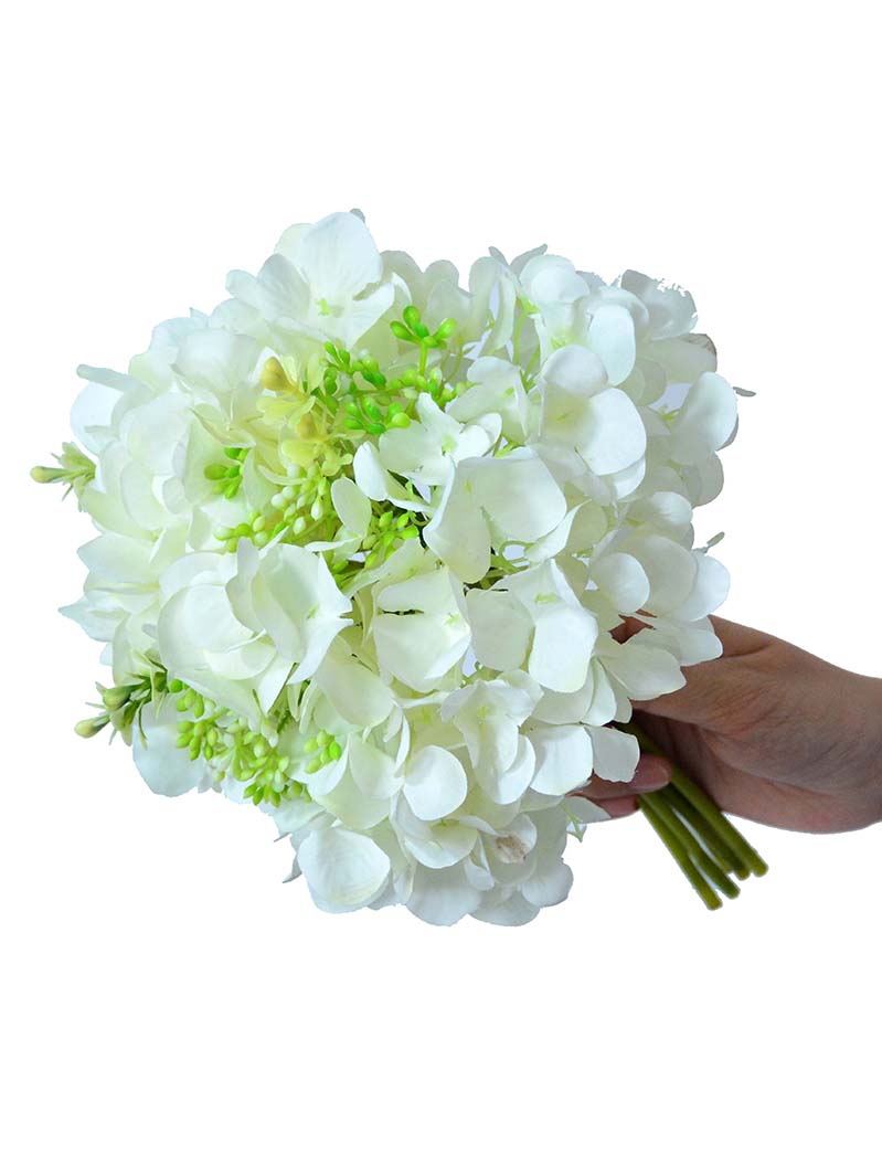 Hydrangea Silk Flowers with plastic wild flowers for Home Wedding Party Shop Baby Shower Bridal Shower Bouquets Table Centerpiece Decor