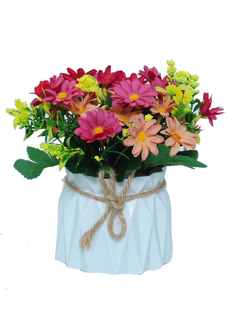Artificial Daisy Flowers in Pots Artificial Gerber Daisies Potted Plants Arrangement for Indoor Office Tabletop Decor Wedding Centerpiece Decoration-YA0625048