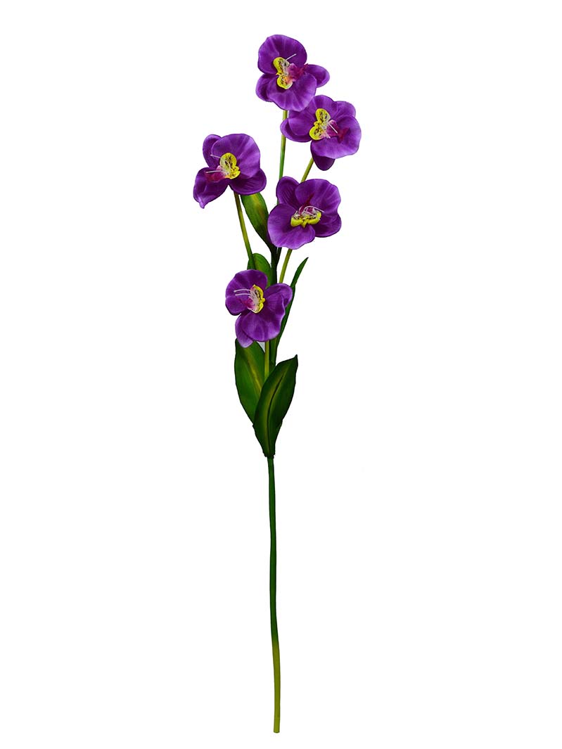 Faux spring summer orchid flowers one branch has five heads for kitchen and office decoration