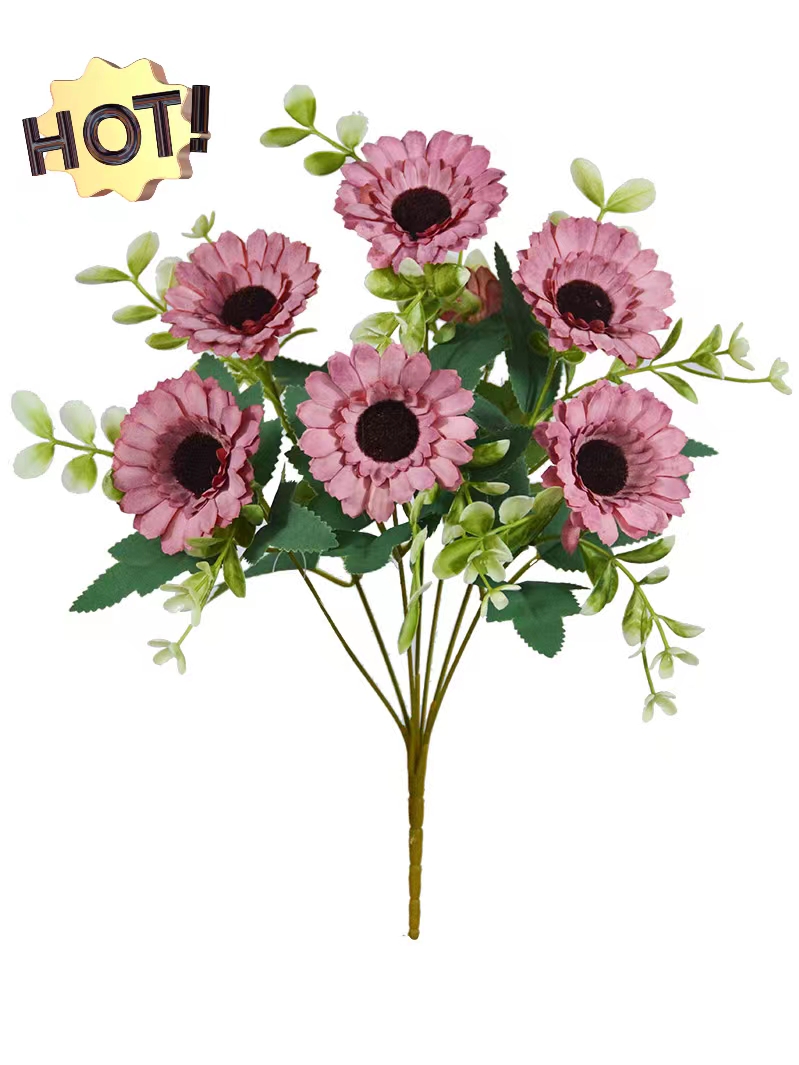 Tianjin Wholesale Artificial Seven Heads Daisy Flowers in Bulk