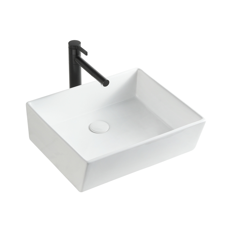 Unique Design Rectangular Above Mount Wash Basin Sink Ceramic Bathroom Vanity Basin
