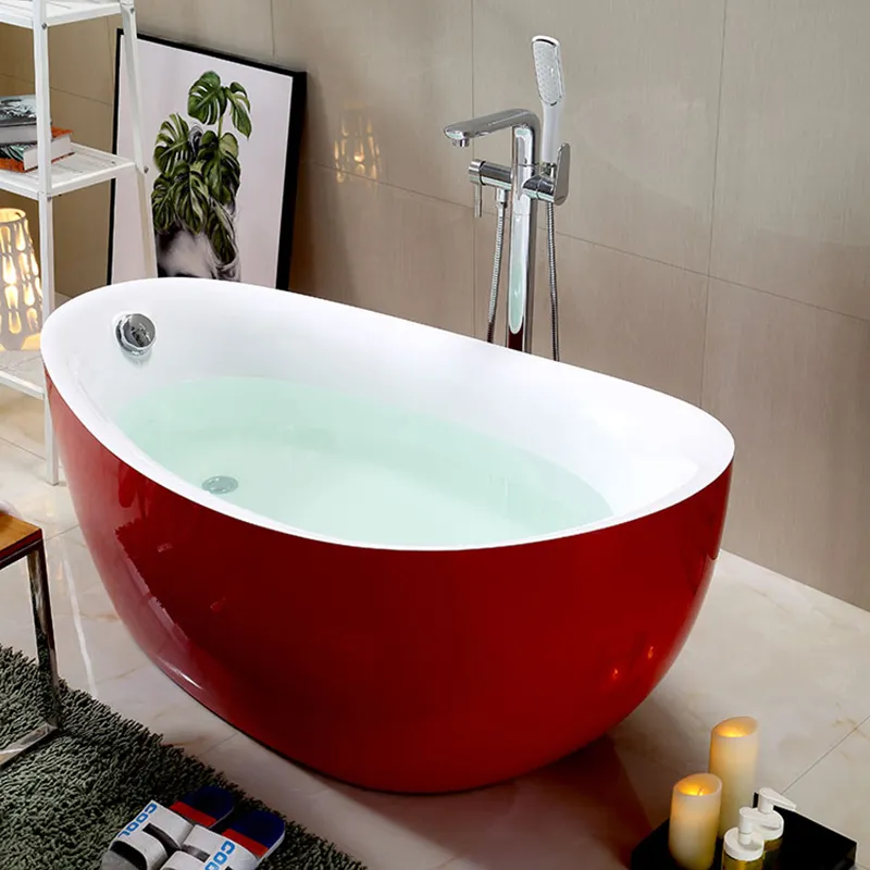 Oval Shape Soaking Tub Solid Surface Acrylic Bathtub
