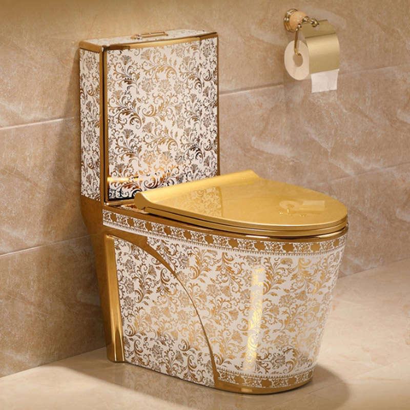 Gold plated toilet bow closestool commodel Luxury bathroom ceramic