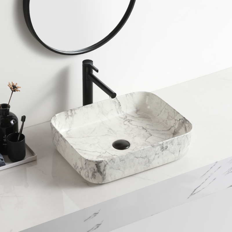 Vasque marbre bathroom marble freestanding sink vessel solid surface wash basin