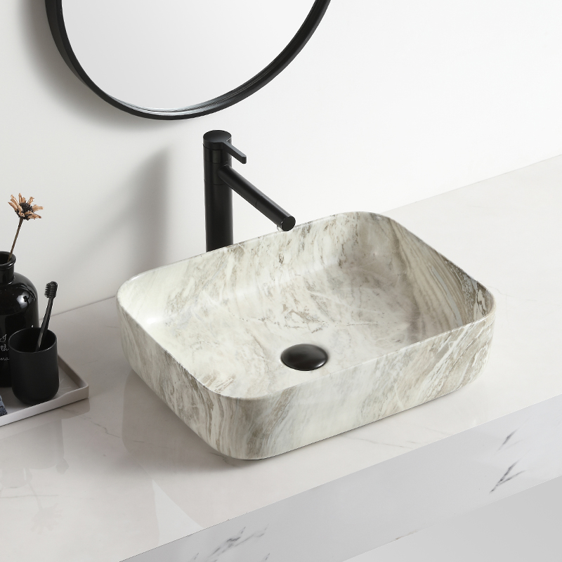 New stand alone bacia de banheiro marble countertop bath room sink vaniti bathroom hand wash basin design