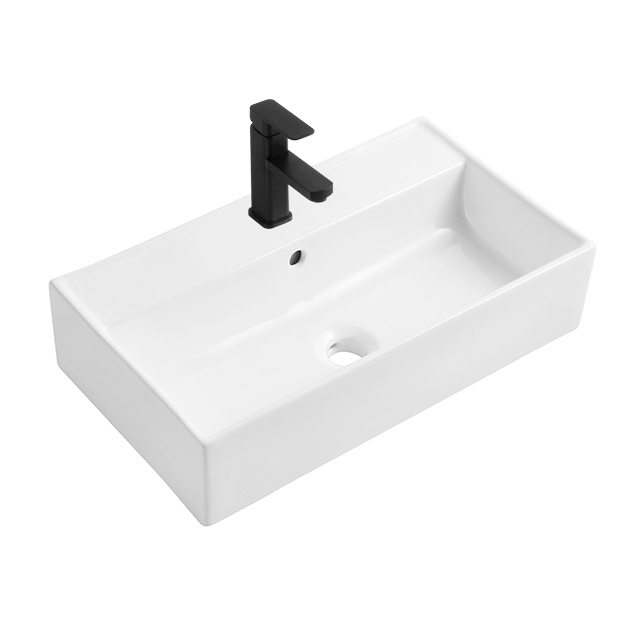 Factory Direct Ceramic Sink Bathroom Lavandino Quadrato Da Bagno White Glaze Counter Top Washbasin