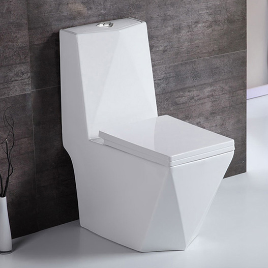 Classical one piece toilet diamond shape toilet sanitary s-trap P-trap flushing ceramic commode Mid east market