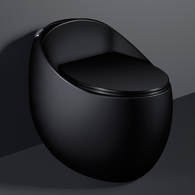 Modern egg shape wc toilet black color sanitary ceramic bowl inodoro negro closestool for bathroom