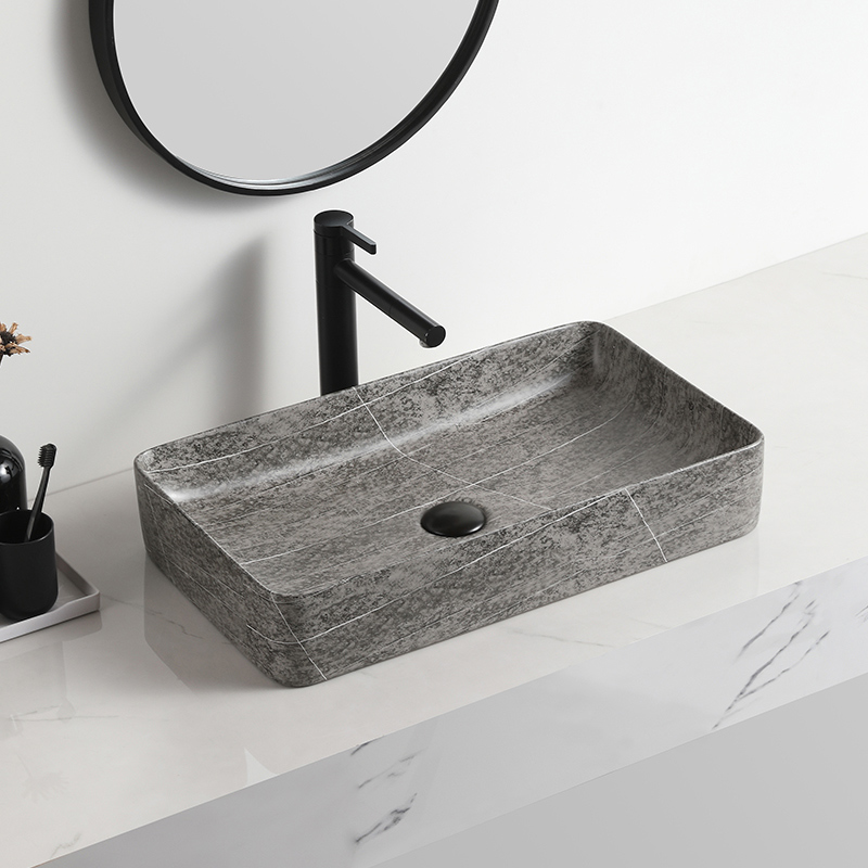 Elegant Black Bathroom Sink Decorative Lavabo salle Matt Ceramic Table Top Washbasin Marble Hotel Art Basins