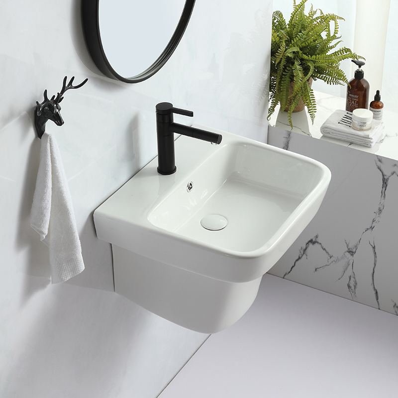 Classical Umywalka Sink Bathroom Hanging Wash hand Half Pedestal Basin two piece Wall Hung Basin