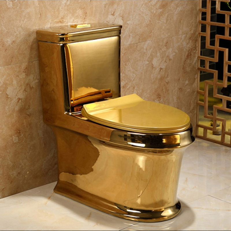 Porcelain gold and white plated wc toilet sanitary wares bathroom luxury toilet