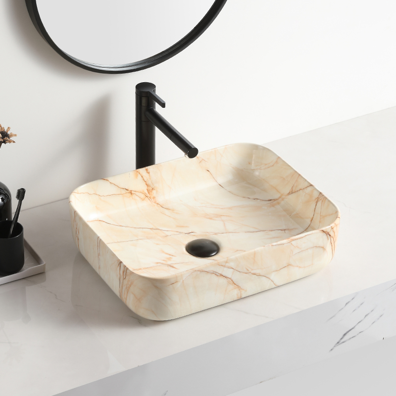 Orange wash hand basin square sanitary ware classic fashion vasque bathroom sink