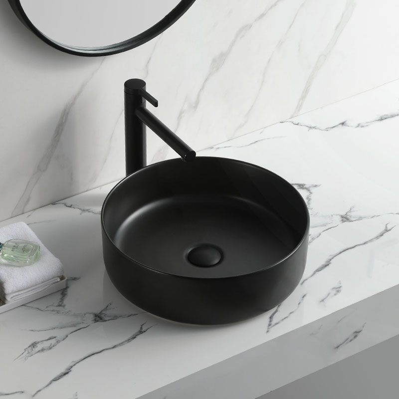 Putih wastafel kamar mandi Black matt basin customized color sanitary ware basin
