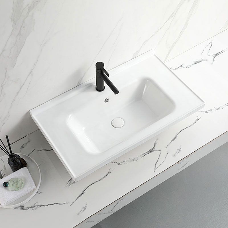 Wholesale Sink Bathroom Vanity Single Hole Ceramic Above Counter Wash Basin Cabinet