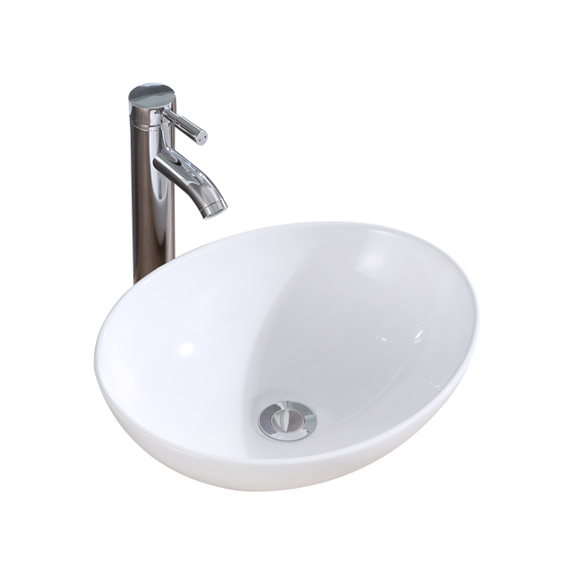 Hot Sale Countertop Vessel Sink Bathroom Ceramic Oval Shape Table Top Wash Basin Vasque Sundowner