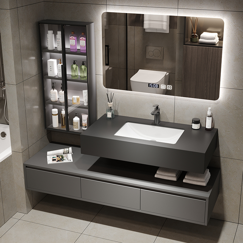 Modern Luxury Solid Wood Waterproof Bathroom Cabinet