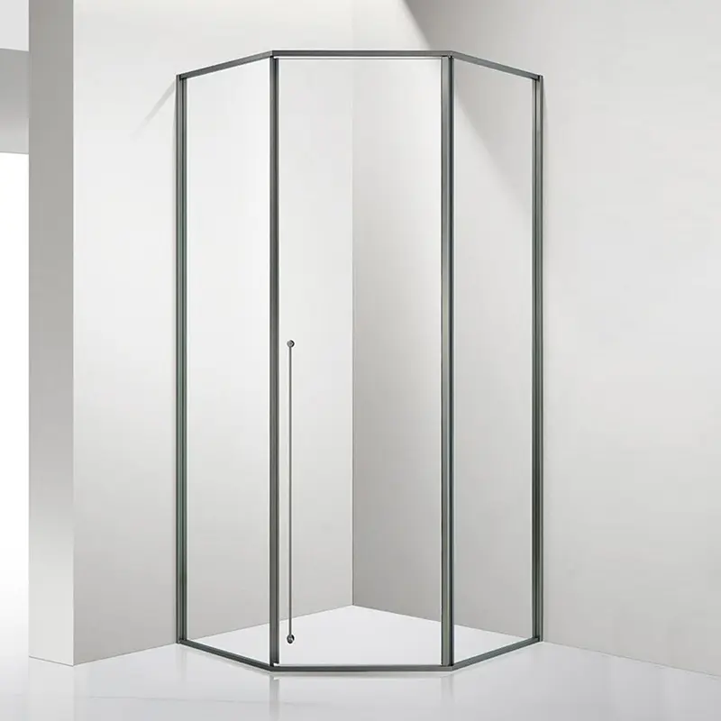 Custom Corner 3 Sided Tempered Glass Integrated Shower Room