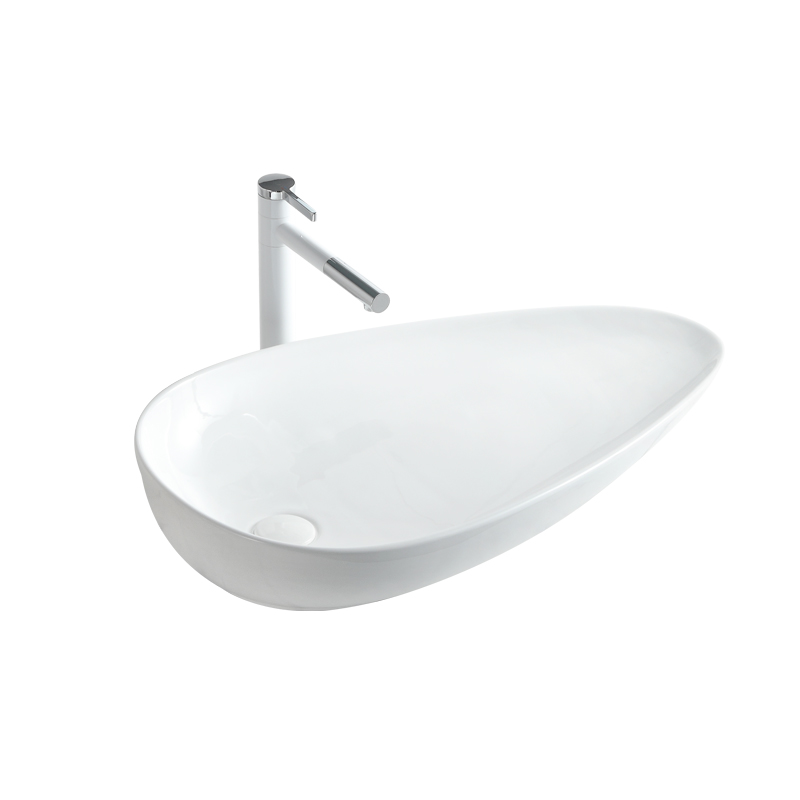 High Grade Lavabo Inclinado Ceramic Vessel Sink Bathroom Countertop Basin Irregular Table Top Washbasin