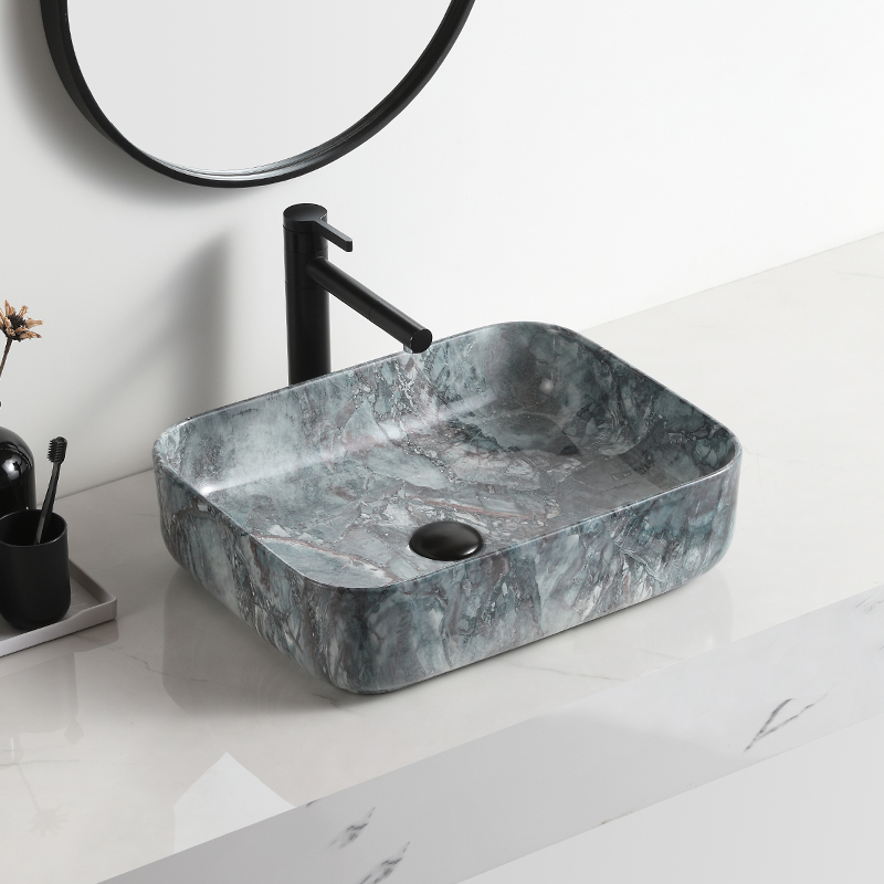 bathroom sink lavabo salle de bain vasque counter basin ceramic art square marble basin handmade top bowl