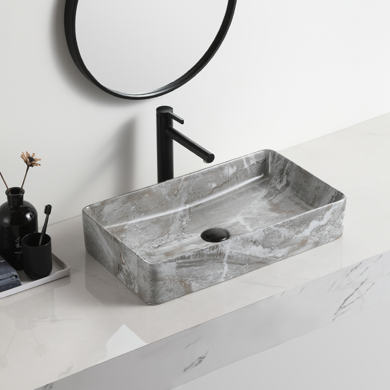 counter wash basin marble pattern customized bathroom sink