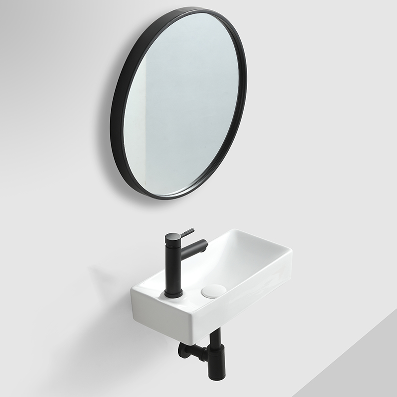  Best Sale Small Wash Basin Price Bathroom Ceramic Sink Rectangle Hanging Basin