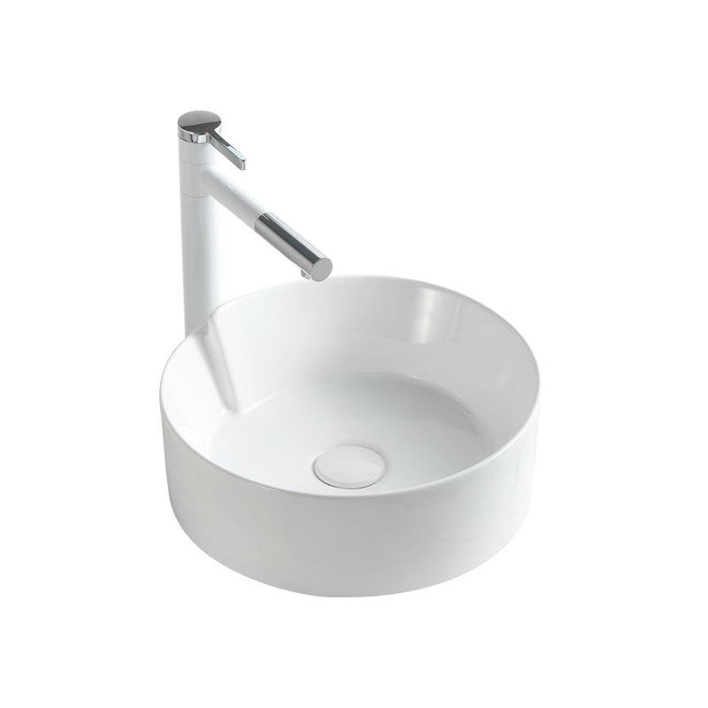 Unique Round Art Wash Basin Sink Sanitary Wares Glossy Ceramic Countertop Bathroom Sink