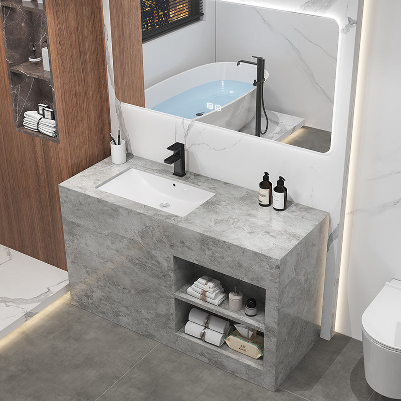 Selling Floor Mounted marble Wash Basin Cabinet Set Bathroom Vanity