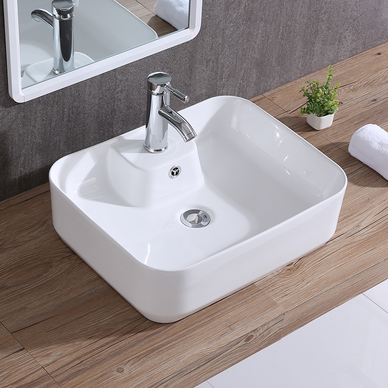 Modern Wash Basin Sink Unique Designed Rectangular Ceramic Bathroom Sink