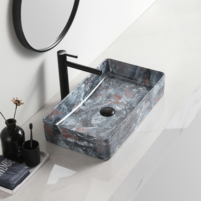 Ceramic table top bathroom counter art washing basin marble sink mounted basin