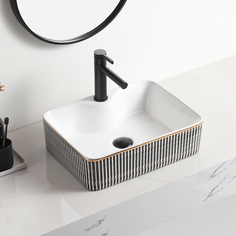 porcelain umywalka decal waterproof washing basin countertop art square sink