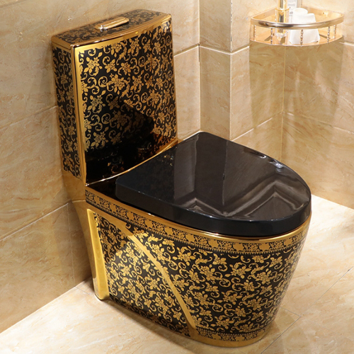 Gold plated inodoro dorado y negro ceramic bathroom golden toilet and sink set wc sanitary ware