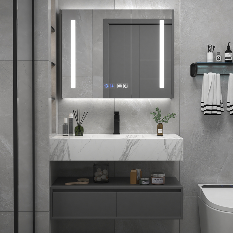 Bathroom Illuminated Smart Vanity Wall Storage Mirror Cabinet