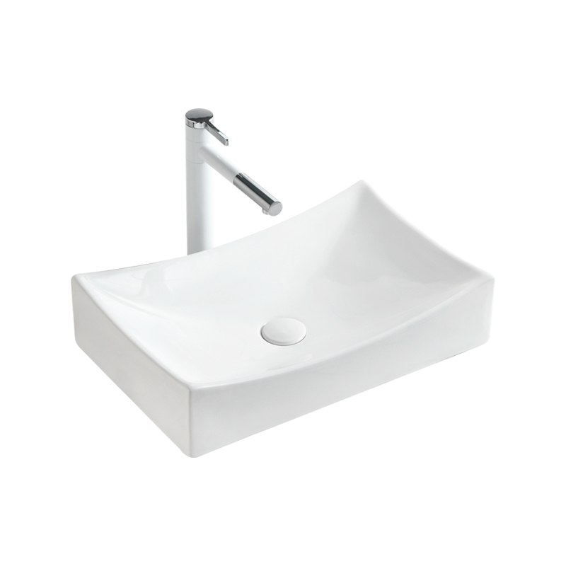 Sanitary Wares Wash Basin Sink Rectangular Countertop Ceramic Art Bathroom Sinks