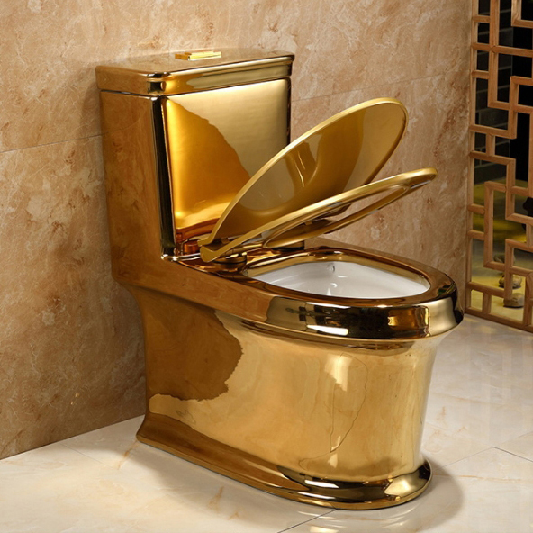 Inodoro De Color Dorado Ceramic Gold Plated Wc Sanitary Ware Plating Solid Gold Toilet