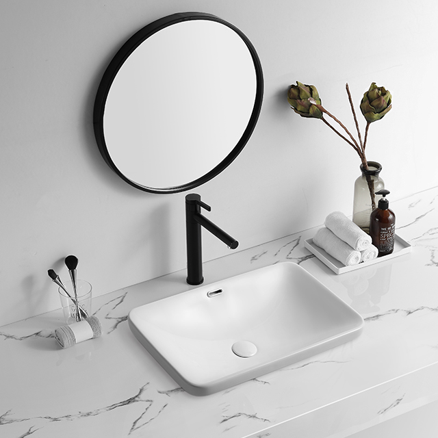 White Rectangular Ceramic Wash Basin Sink Bathroom Vanity Above Counter Basin Cabinet