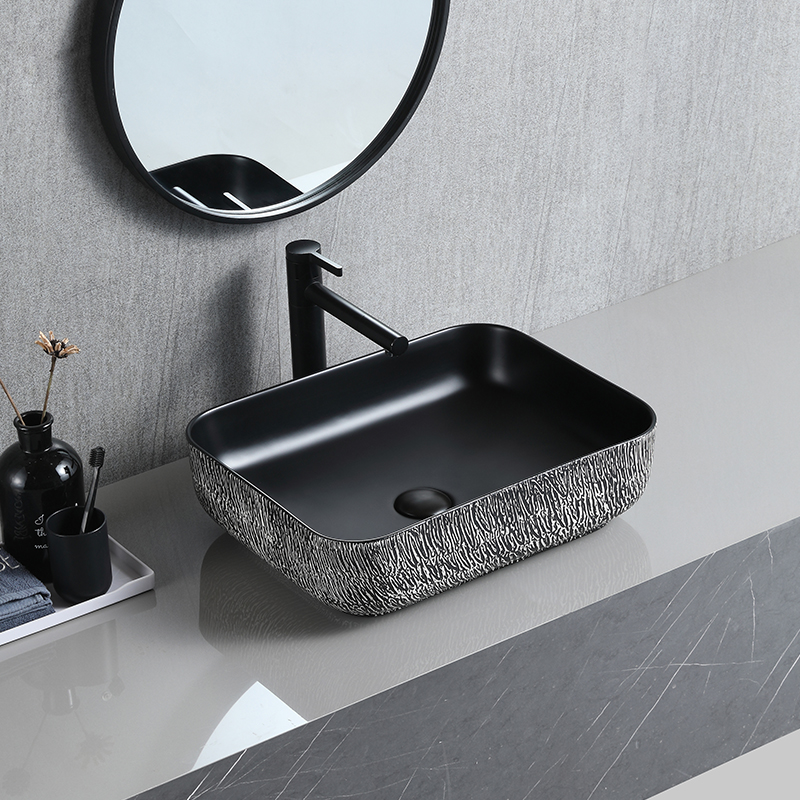 Unique bathroom sink sanitary ware handwaschbecken ceramic  counter basin matte art basin table sink