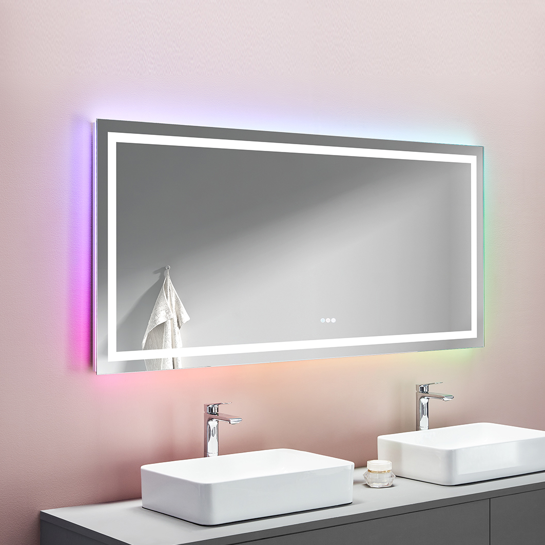 Bathroom RGB Color Changing Frameless Bluetooth Smart Mirror