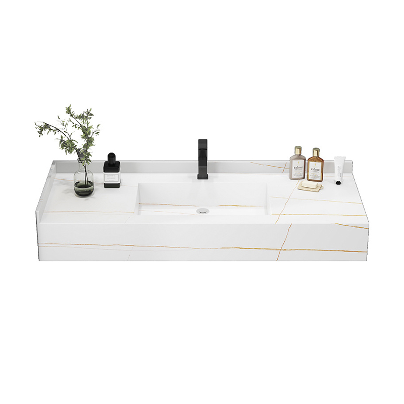 Vasque Marbre Noir Solid Surface Porcelain Sink Artificial Stone Cabinet Basin  Bathroom Vanity Double Sink