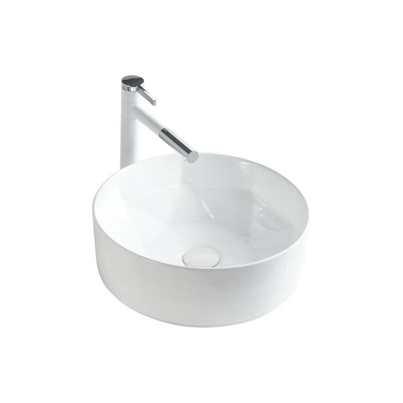 Latest Selling Waschbecken Round Wash Basin Sink Bathroom Glossy Ceramic Countertop Art Basin
