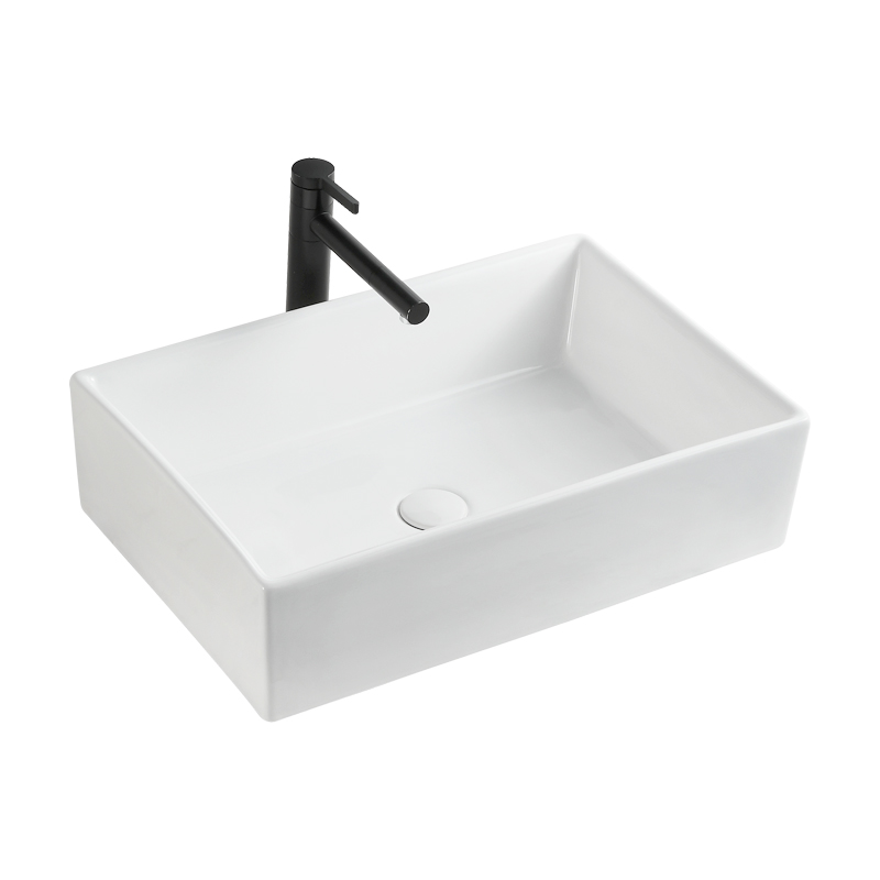 Hotel Solid Surface Basin Rectangular Ceramic Bathroom Countertop Wash Basin Sink